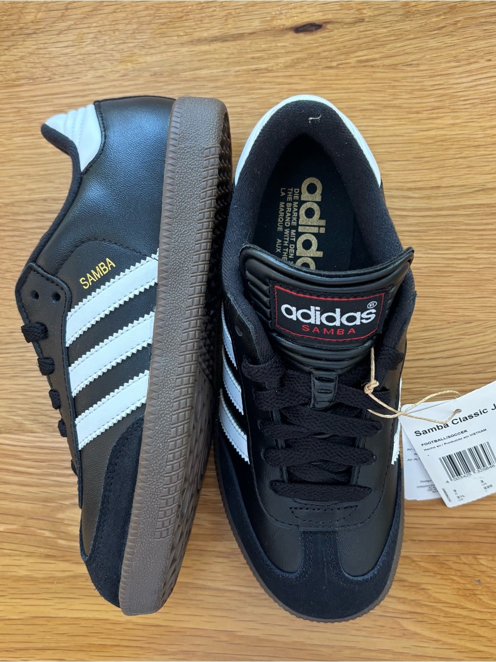 adidas Kids Samba Black White Sneakers